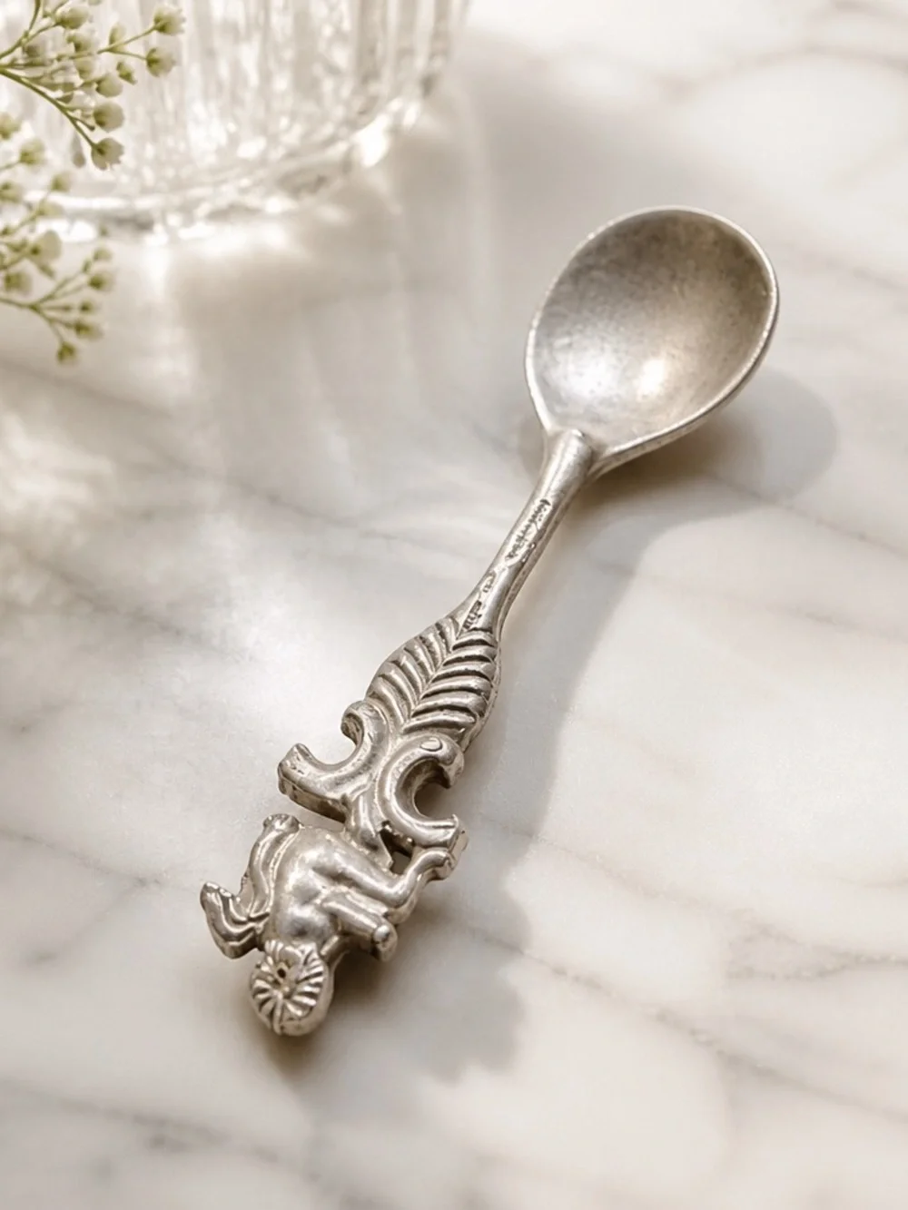 Vintage Floral Sterling Silver-Dessert Spoon Set - Home Dining